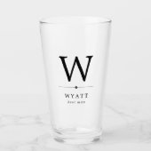 Minimalistisch monogram Beste man Glas (Voorkant)