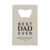 Minimalistisch monogram Beste pap ooit flesopening Creditkaart Flessenopener (Voorkant)