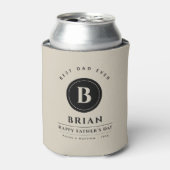 Minimalistisch monogram Beste papper Aangepaste ko Blikjeskoeler (Blikje Voorkant)