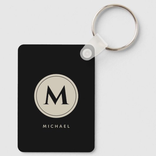 Minimalistisch monogram beste vader ooit sleutelhanger (Achterkant)