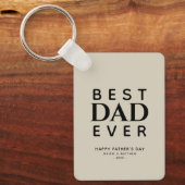 Minimalistisch monogram beste vader ooit sleutelhanger (Voorkant)