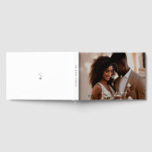 Minimalistisch Monogram Blad Modern Foto Bruiloft Gastenboek (Volledig)