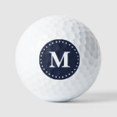 Minimalistisch monogram blauw golfballen (Voorkant)