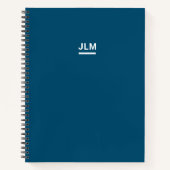 Minimalistisch Monogram Bold White Navy Blue Notitieboek (Voorkant)