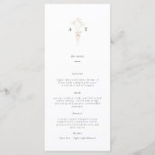 Minimalistisch Monogram Botanische Bruiloft Menu (Voorkant)