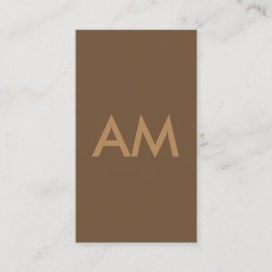 Minimalistisch Monogram Brown Visitekaartje