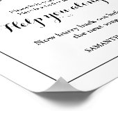 Minimalistisch Monogram Bruiloft Badkamer Mand Tek Poster (Hoek)