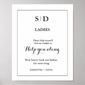 Minimalistisch Monogram Bruiloft Badkamer Mand Tek Poster (Voorkant)