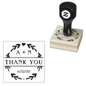 Minimalistisch Monogram Bruiloft Dank u Rubberstempel (Gestempeld)