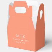 Minimalistisch Monogram Bruiloft Koraal Perzik Gab Bedankdoosjes (Open)
