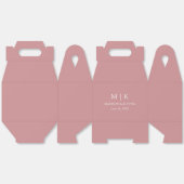 Minimalistisch Monogram Bruiloft Stoffige Roos Gab Bedankdoosjes (Ongevouwen)