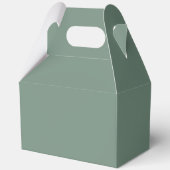 Minimalistisch Monogram Bruiloft Wijze Groene Tafe Bedankdoosjes (Achterkant)