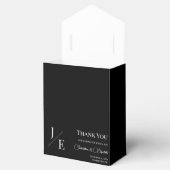 Minimalistisch Monogram Bruiloft | Zwart Bedankdoosjes (Geopend)