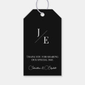 Minimalistisch Monogram Bruiloft | Zwart Cadeaulabel (Voorkant)