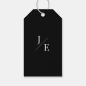 Minimalistisch Monogram Bruiloft | Zwart Cadeaulabel (Achterkant)
