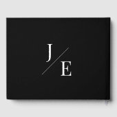 Minimalistisch Monogram Bruiloft | Zwart Gastenboek (Achterkant)