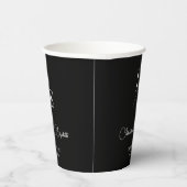 Minimalistisch Monogram Bruiloft | Zwart Papieren Bekers (Rechts)