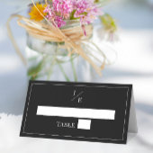 Minimalistisch Monogram Bruiloft | Zwart Plaatskaartje