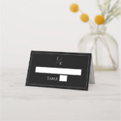 Minimalistisch Monogram Bruiloft | Zwart Plaatskaartje (Voorkant)