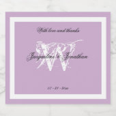 Minimalistisch monogram, chique script Elegant Mau Sparkling Wijnetiket (Enkel label)