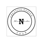 Minimalistisch Monogram Creatief Ontwerp Houten St Rubberstempel (Afrduk)