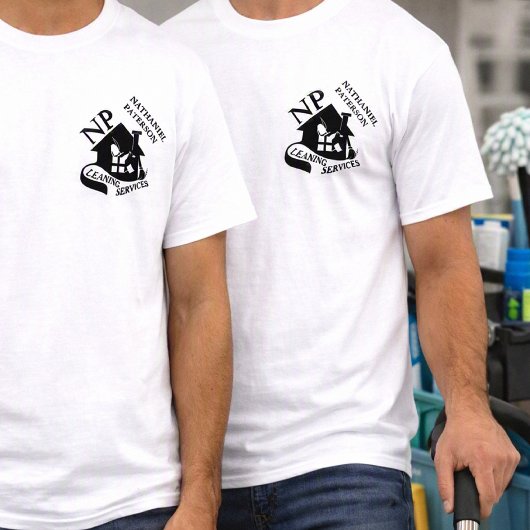 Minimalistisch Monogram Crew Schoonmaakdiensten Te T-shirt