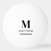 Minimalistisch Monogram Custom Groomsman Gift Eenv Pingpongbal (Voorkant)
