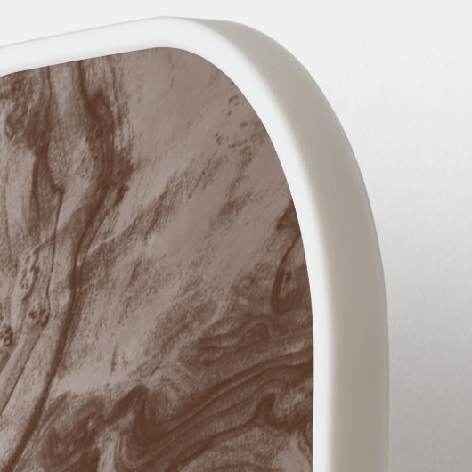 Minimalistisch Monogram Dark Wood Graan Pickleball Paddle (Links Detail)