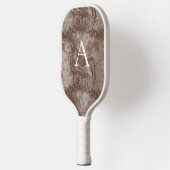 Minimalistisch Monogram Dark Wood Graan Pickleball Paddle (Links)