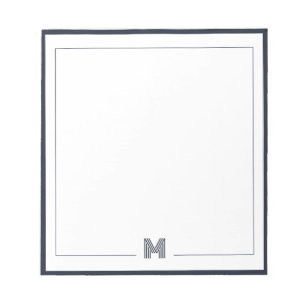 Minimalistisch Monogram Dubbele Rand Briefpapier Notitieblok