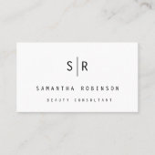 Minimalistisch monogram eenvoudig modern Visitekaa Visitekaartje (Voorkant)