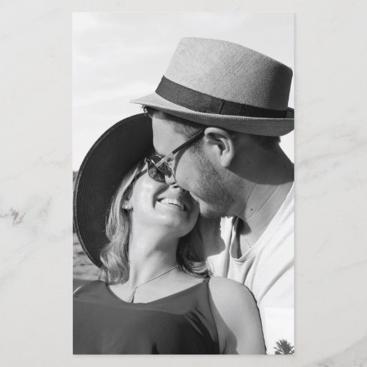 Minimalistisch monogram Eenvoudig Weddenschap met  (Achterkant)