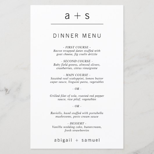 Minimalistisch monogram Eenvoudig Weddenschap met  (Voorkant)