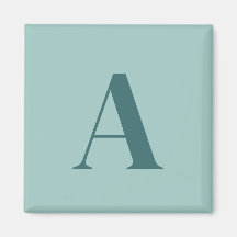 Minimalistisch Monogram Eerste Turquoise/Teal