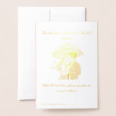 Minimalistisch monogram elegant roze koppel parapl folie kaarten (Met envelop)