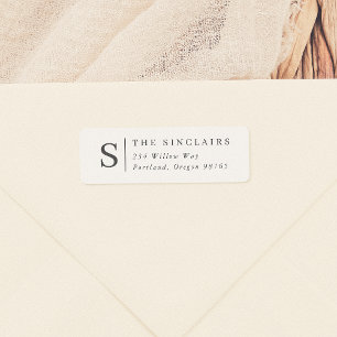Minimalistisch Monogram Elegante Familiennaam Etiket