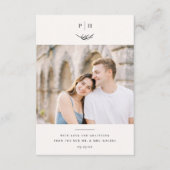 Minimalistisch Monogram Elegante Fotobruiloft Bedankkaart (Voorkant)