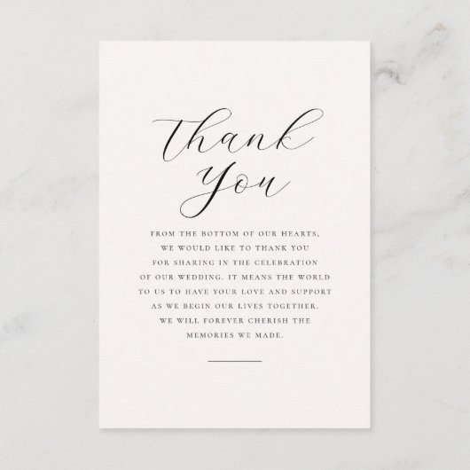 Minimalistisch Monogram Elegante Fotobruiloft Bedankkaart (Achterkant)