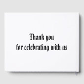 Minimalistisch monogram elegante zwart-witte bruil gastenboek (Achterkant)