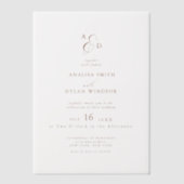 Minimalistisch Monogram Et-teken Trouwfeest Vellum Uitnodigingen (Voorkant)