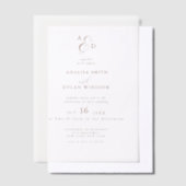 Minimalistisch Monogram Et-teken Trouwfeest Vellum Uitnodigingen (Offset)
