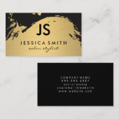 Minimalistisch monogram Faux metallisch goud gebor Visitekaartje (Voorkant / Achterkant)