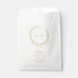 Minimalistisch Monogram Favor Bag Love is Sweet Bedankzakje