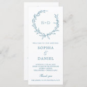 Minimalistisch Monogram formeel Weddenschap Progra (Voorkant / Achterkant)