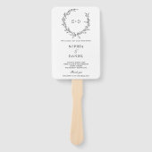 Minimalistisch Monogram Formele Huwelijksprogramma Handwaaier (Voorkant)