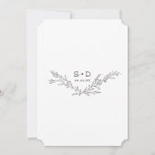 Minimalistisch Monogram Formele Huwelijksuitnodigi Kaart (Achterkant)