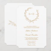 Minimalistisch Monogram Formele Huwelijksuitnodigi Kaart (Voorkant / Achterkant)