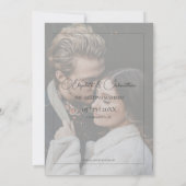 Minimalistisch monogram foto save the date (Achterkant)