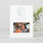 Minimalistisch Monogram | Foto Save the Date (Staand voorkant)