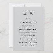 Minimalistisch Monogram Foto Save The Date (Voorkant)